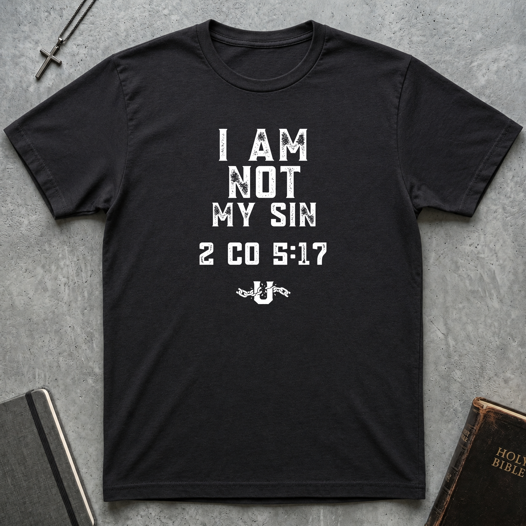 I Am Not My Sin Christian Apparel - Men's/Unisex Faith T-Shirt - Black
